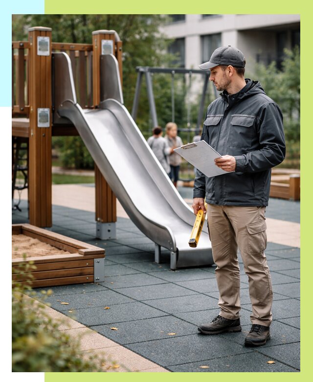 Сертификация детских площадок в Курчатове от 25470 р. | Алешин-Крч