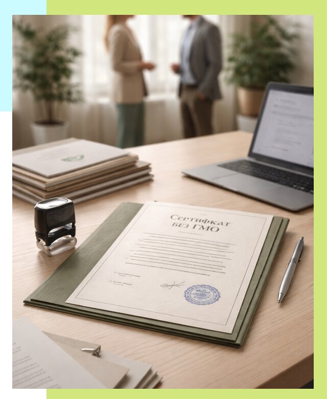 Сертификат без ГМО в Курчатове от 7641 р. оформить срочно Алешин-Крч